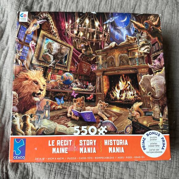 Story Mania Ceaco Puzzle Jigsaw 550 Piece 100% Complete Jungle Animals Fantasy - Picture 3 of 6